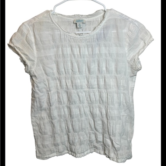 Sundance "Cloud Nine" White Textured Boho Blouse Size XS - Picture 2 of 5